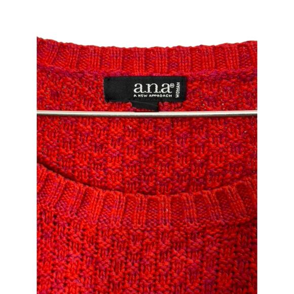 a.n.a A New Approach Red Long Sleeve Light Weight Sweater Women's Size 1X - Picture 3 of 6